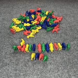 Lot (90) Colorful Rubber Animal Dogs Toys GK-3 For Counting/Sorting/Sensory